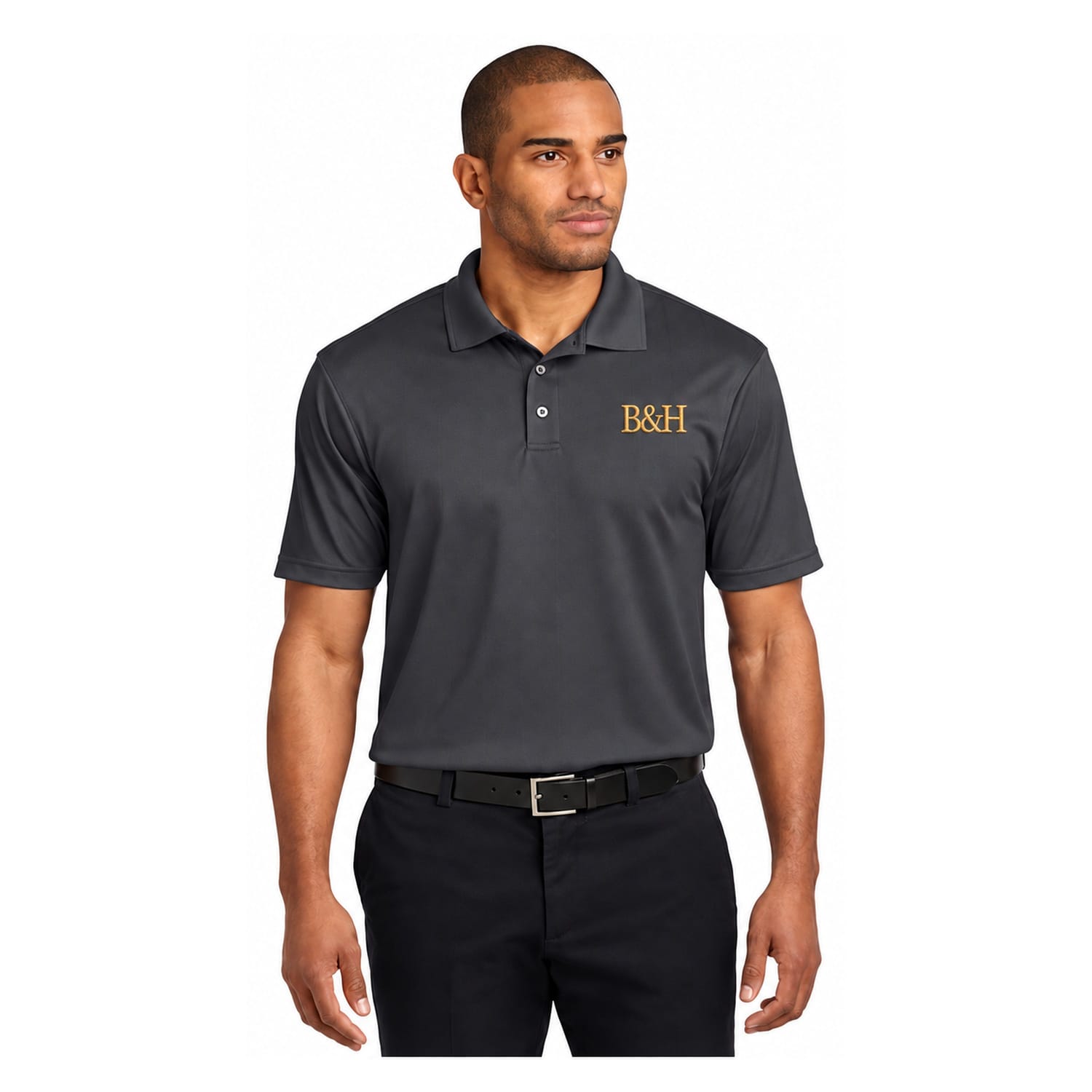 B&H Men's Polo – Grey Smoke